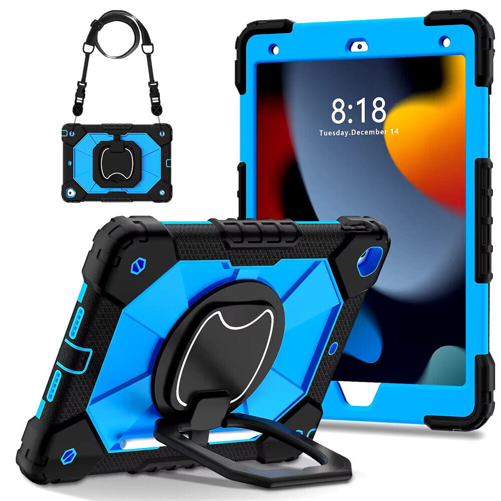 Shockproof Kids Case for iPad Air 1st Generation 9.7 Inch - Heavy Duty Protective Cover in Blue & Black - Perfect for School, Travel, and Playtime