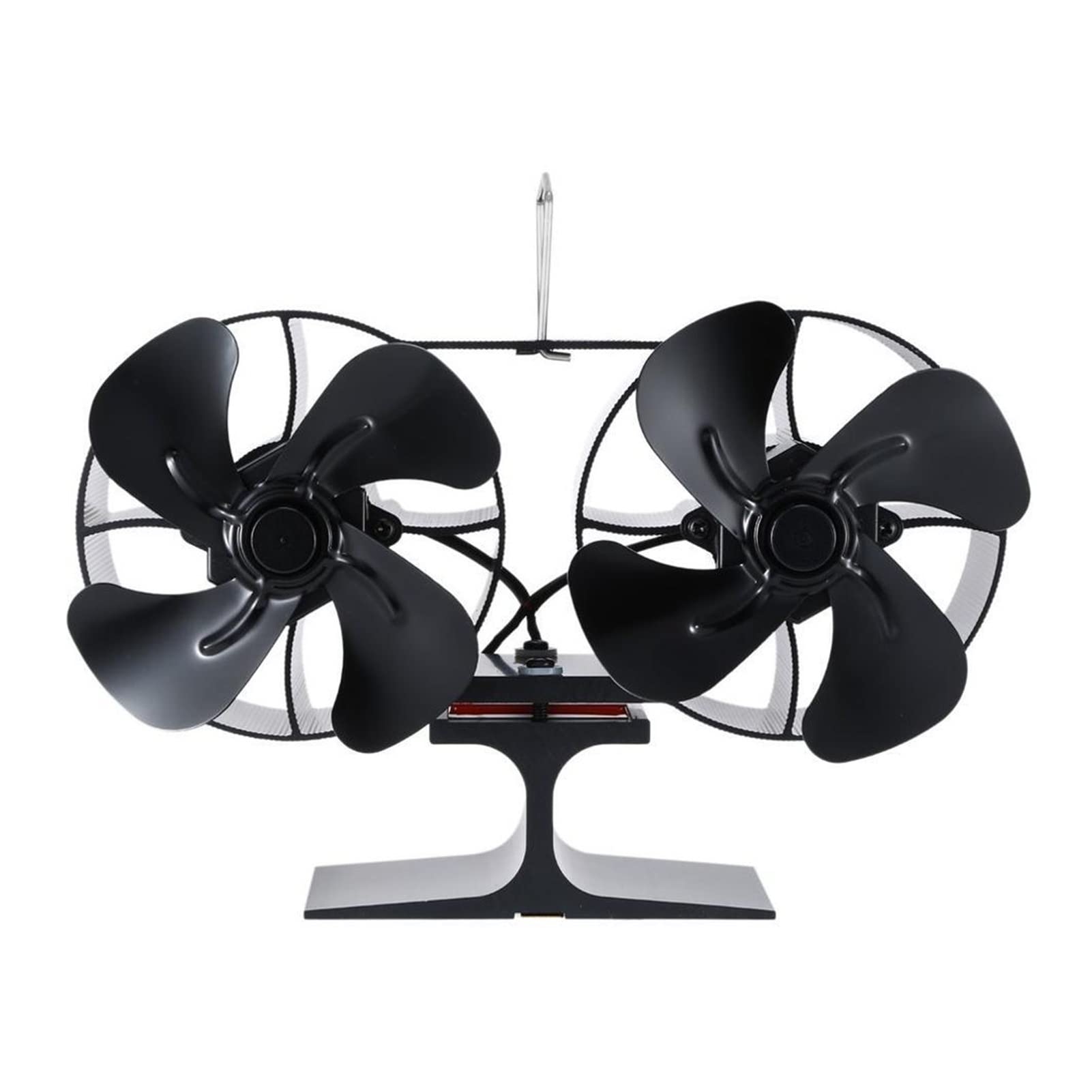 Dual Head 8-Blade Stove Fan for Wood Burner - Aluminum Silent Eco-Friendly Heat Powered Fan with Efficient Heat Distribution - Perfect for Fireplace, Wood Stove & Home Heating (Size A)