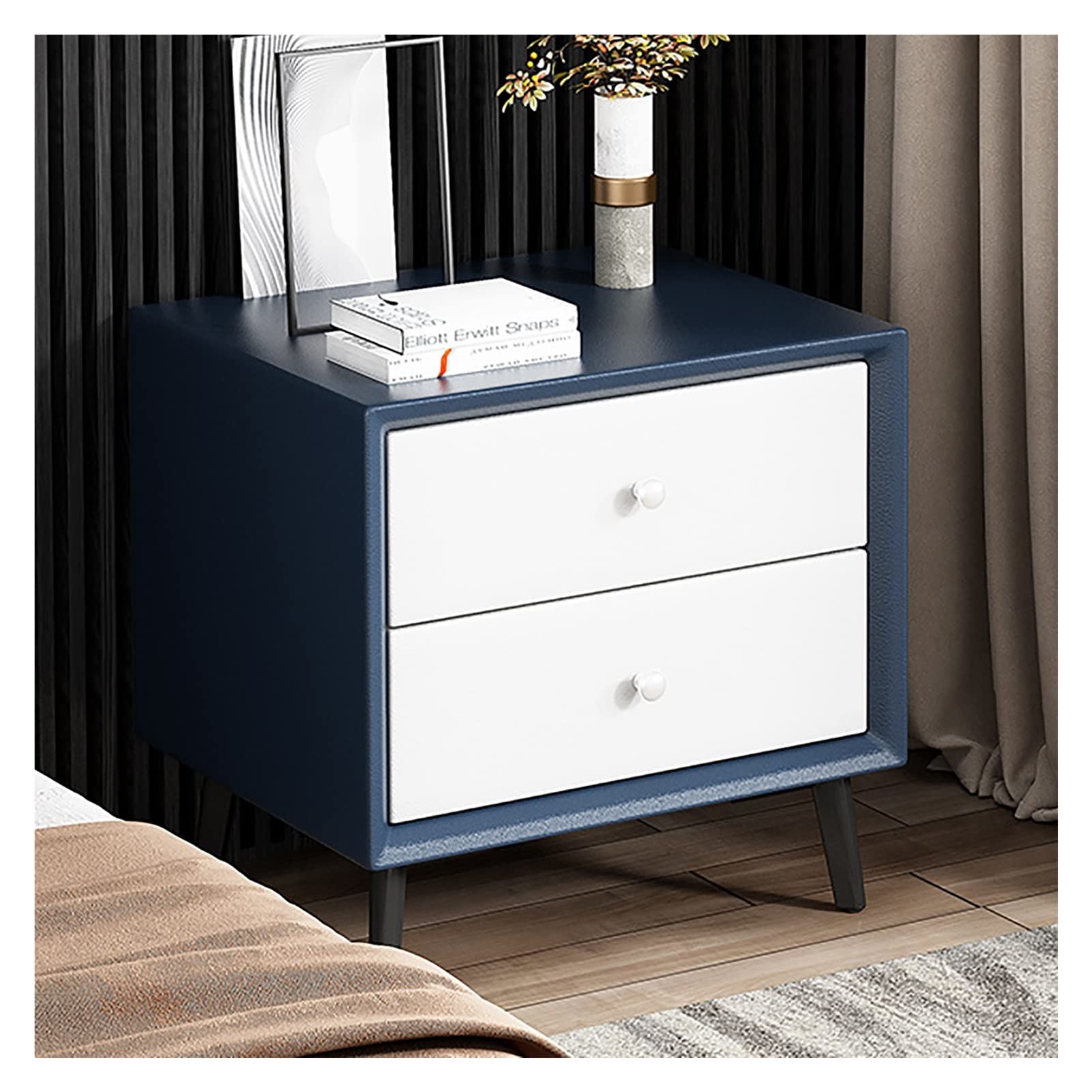 Modern Nightstand Bedside Table - Sturdy MDF Wood End Table for Bedroom, Living Room, Salon & Office - Compact Storage Solution with Drawer (Espresso Finish) - Perfect for Small Spaces, Apartment Decor & Guest Rooms