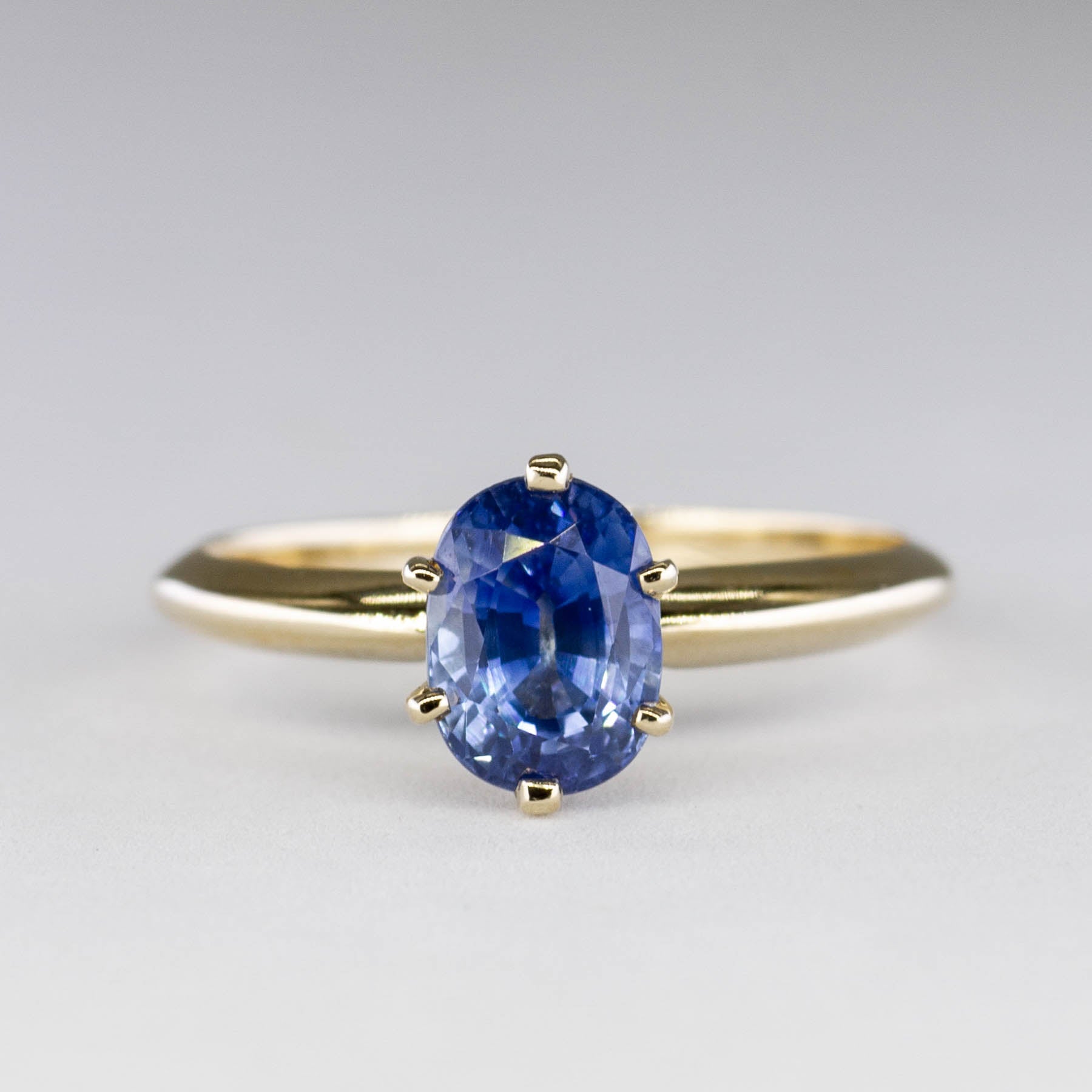 1.53ct Oval Sapphire Solitaire Ring in 14K Gold - Size 6.5 | Elegant Engagement & Wedding Jewelry for Women | Perfect Anniversary Gift & Special Occasion Jewelry