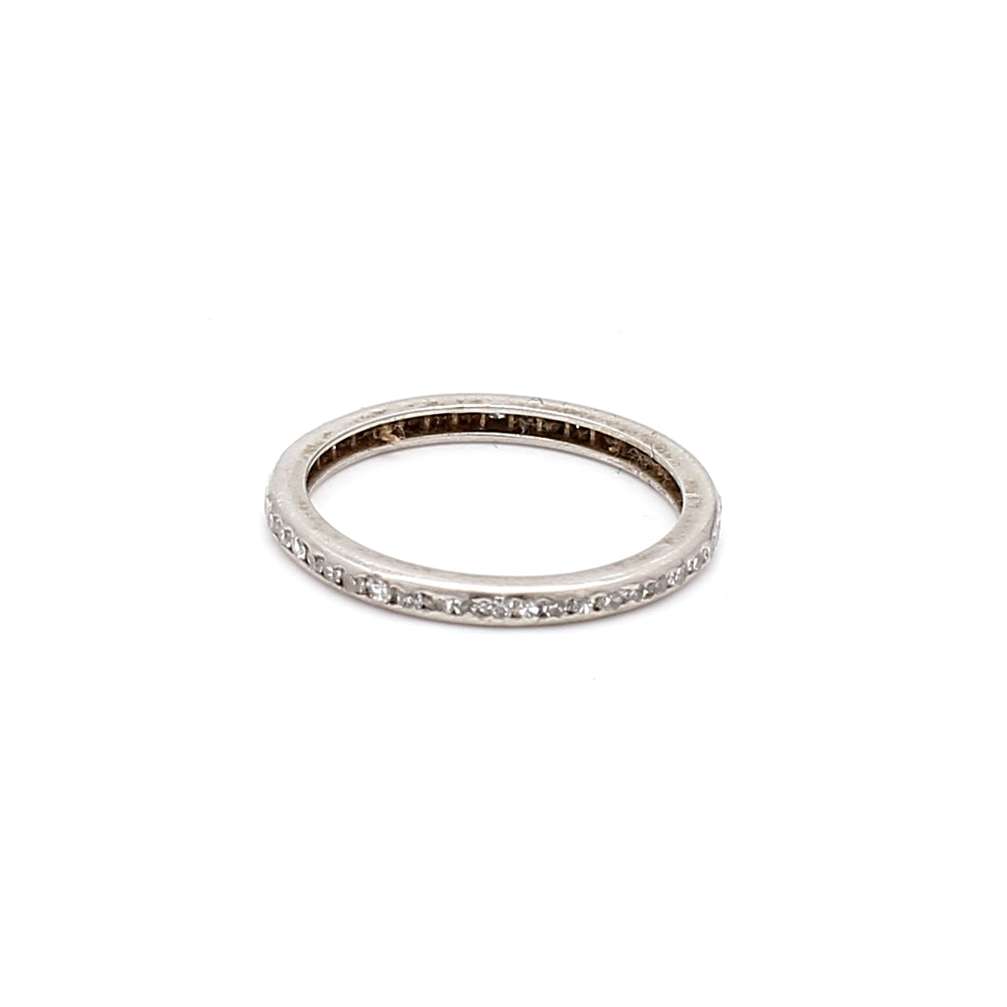 0.06 Carat Round Brilliant G I2 Diamond Platinum Band Ring - Elegant Wedding Band, Anniversary Gift for Her, Perfect for Engagement & Special Occasions