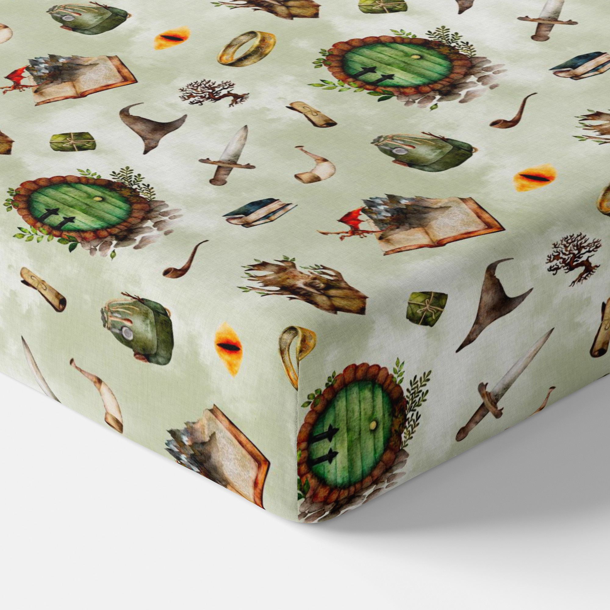 The Lord of the Rings™ Icons Crib Sheet - Soft Baby Bedding with Middle-earth Designs for Nursery & Fantasy Themed Rooms