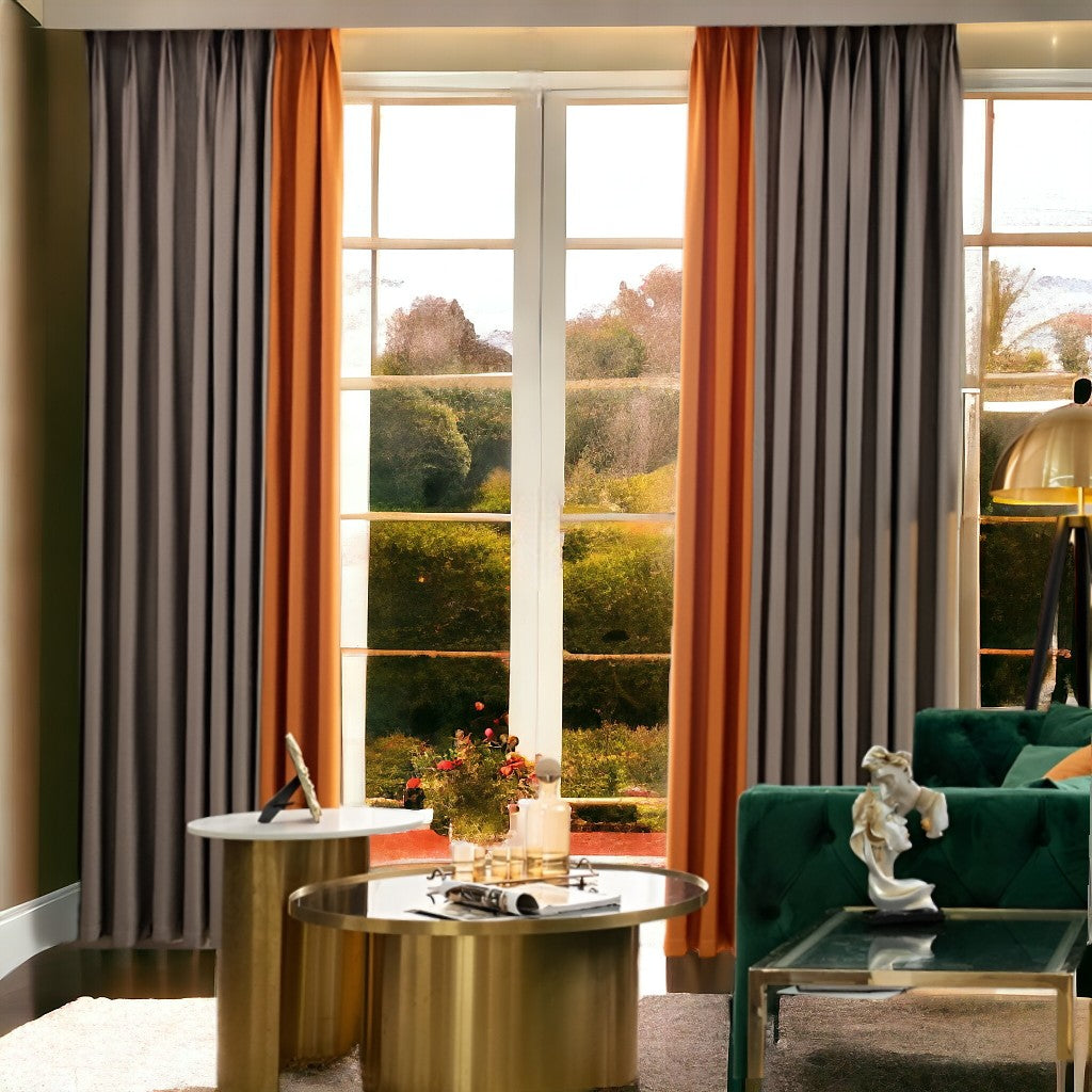 Reese Color Block Soundproof & Thermal Blackout Custom Curtains - Noise Reducing & Energy Efficient Window Treatments for Bedroom, Living Room & Home Theater