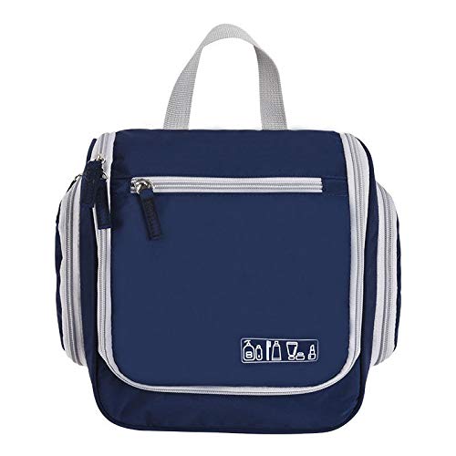 AOOF Waterproof Travel Cosmetic Bag - Portable Hanging Makeup Organizer for Toiletries, Shower & Storage | Navy Blue | Ideal for Travel, Gym & Home Use
