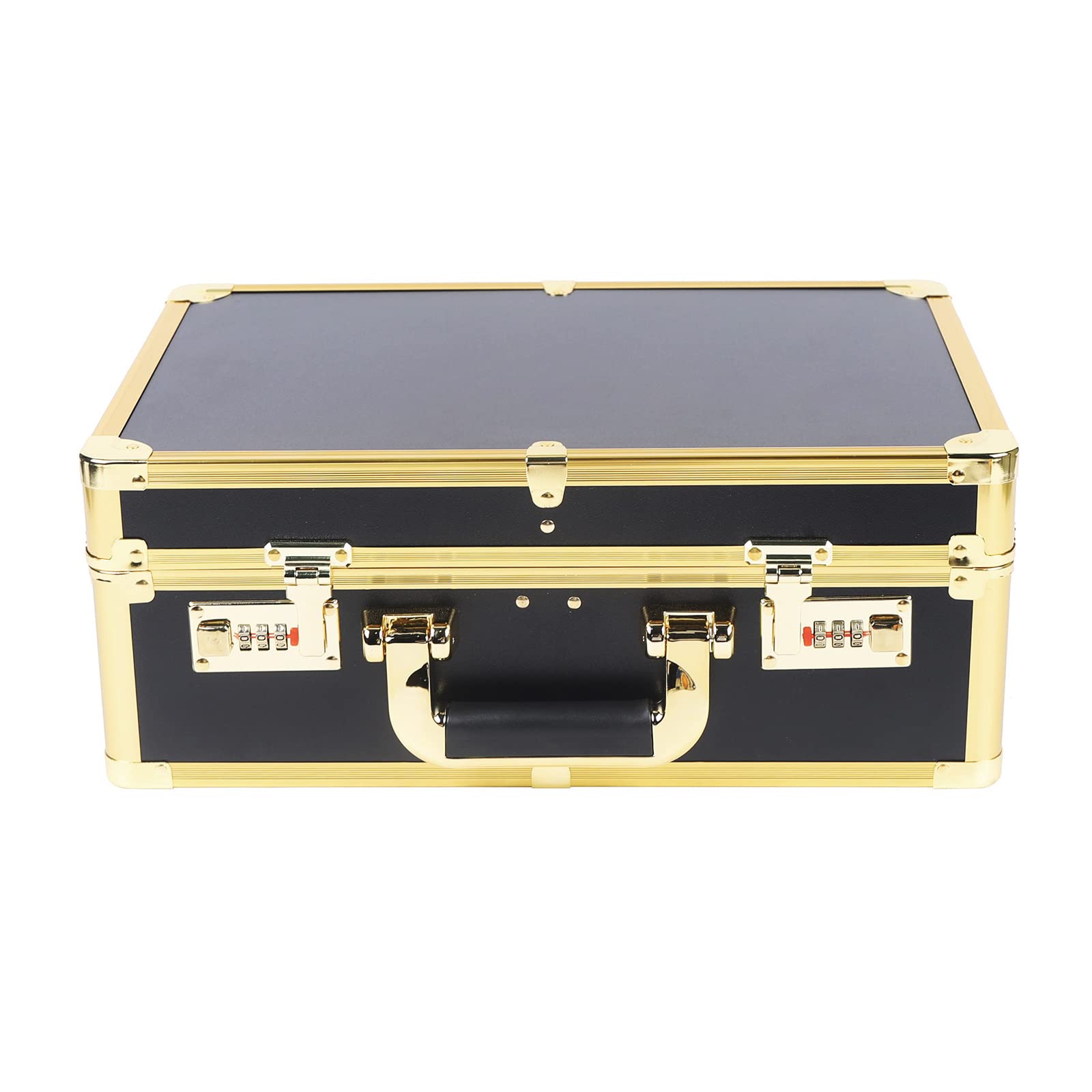 Professional Barber Case & Stylist Tool Organizer - Travel Storage Bag with Password Lock for Hair Salon, Hairdressing Kit, Barber Tools (Black+Gold) - Perfect for Salon Professionals, Mobile Stylists & Traveling Barbers