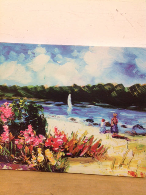19x23 Floral River Canvas Wall Art - Hand Painted Landscape Painting for Living Room, Bedroom & Office Decor - Perfect Gift for Home & Housewarming