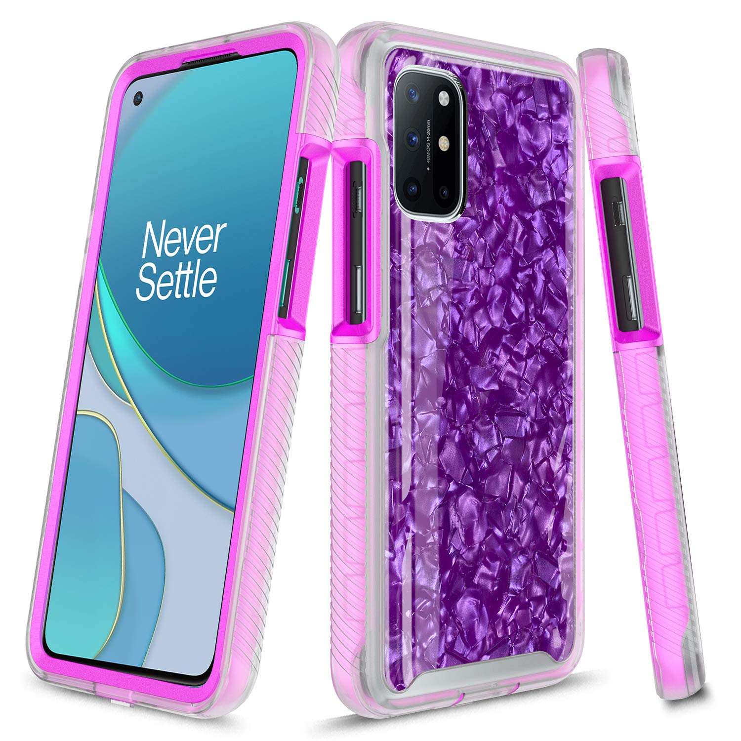 OnePlus 8T 5G Case - Shockproof Hybrid Bumper Cover (Purple) for Daily Protection