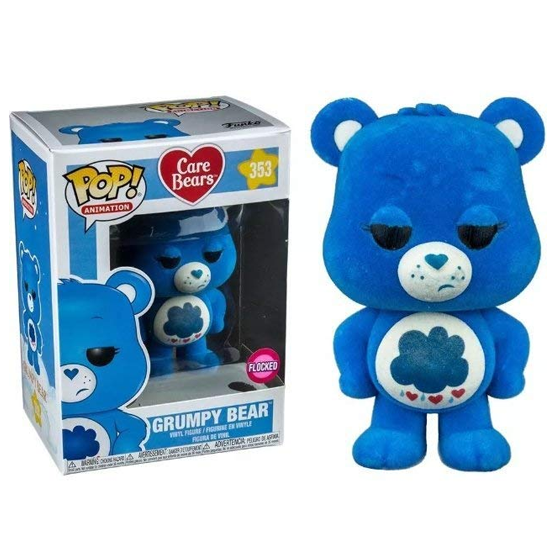 Care Bears Grumpy Bear Flocked Pop! Vinyl Figure #353 - Funko Collectible for Kids & Adults | Perfect for Bedroom Decor, Gift Giving & Pop Culture Collections