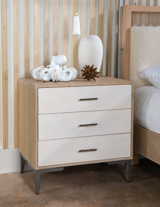 Modern Biscayne Nightstand in Beige - Stylish Bedside Table for Bedroom, Living Room & Guest Room - Perfect for Storage & Décor