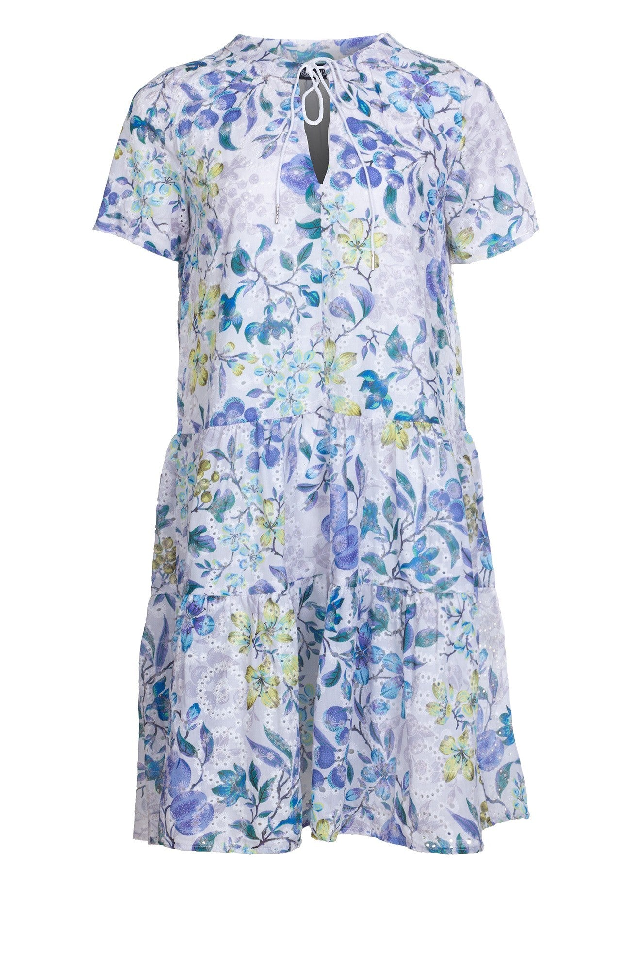 BLUES GARDEN Women's Printed Dress with Nehru Collar | Floral Summer Dress Style 8402A1 | Perfect for Office Wear, Parties & Casual Outings
