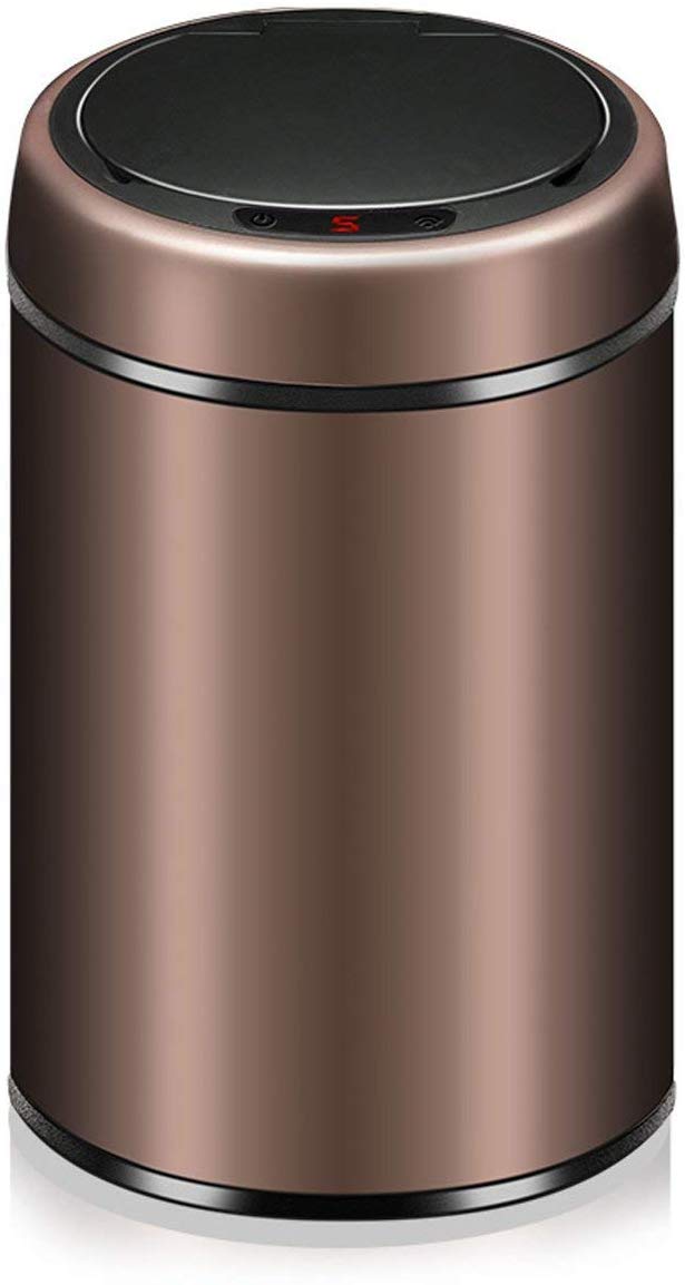 BYCDD Smart Induction Trash Can - 13 Gallon Stainless Steel Automatic Motion Sensor Garbage Bin with Lid, Touchless Kitchen Bathroom Bedroom Waste Container for Home Office & Commercial Use