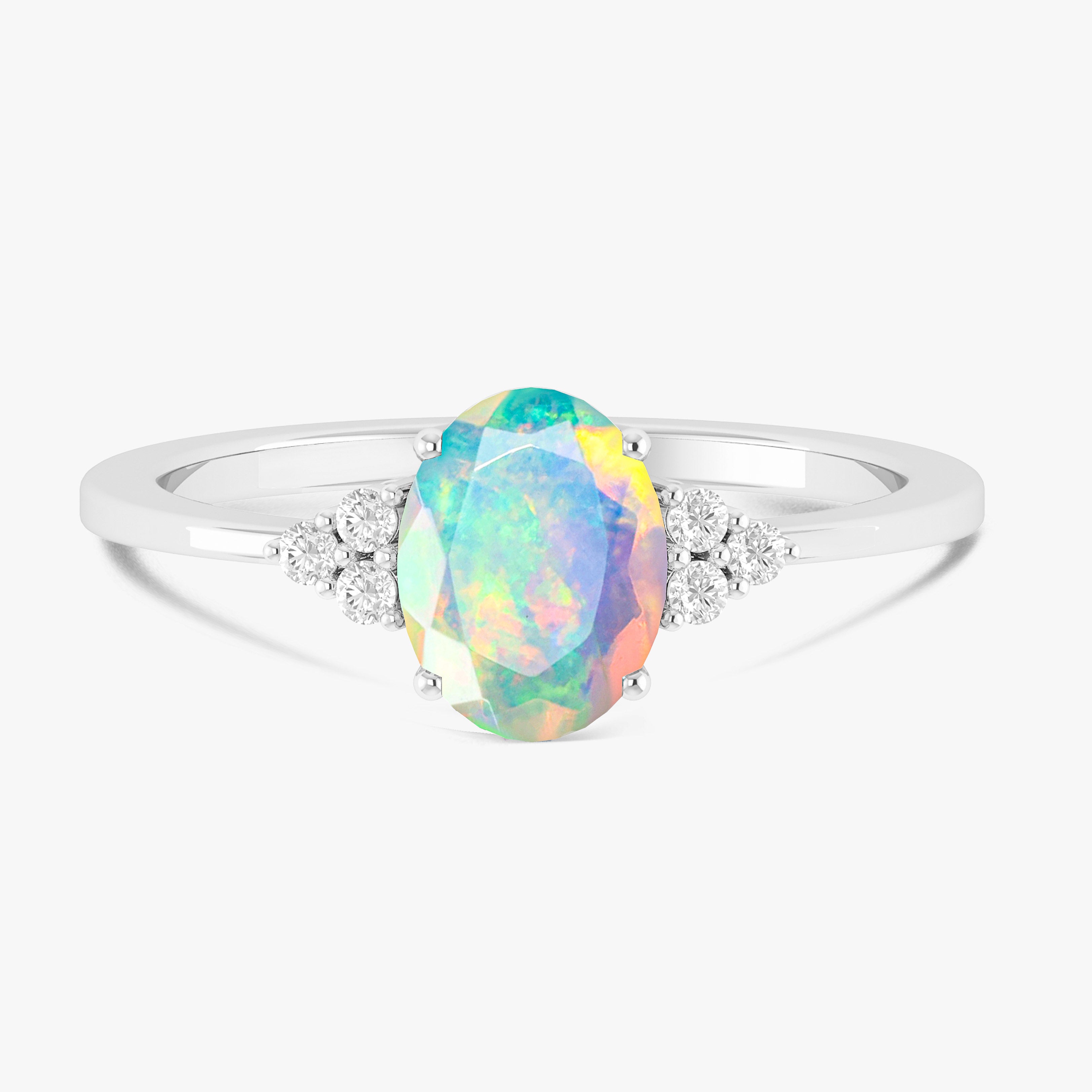 Natural Opal Gemstone Dainty Ring - Elegant Sterling Silver Jewelry for Women | Perfect for Everyday Wear, Gift Giving & Special Occasions