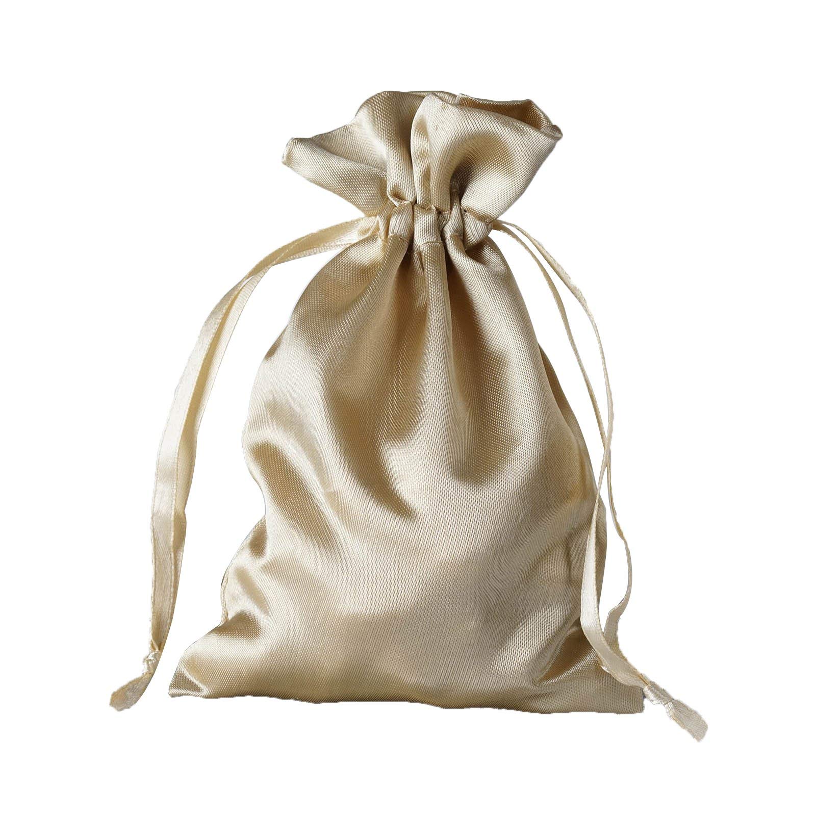 60 Pcs 4x6 Inch Champagne Satin Drawstring Bags - Elegant Wedding Favors, Jewelry Pouches & Candy Gift Bags for Parties, Baby Showers, Bridal Events & Special Occasions