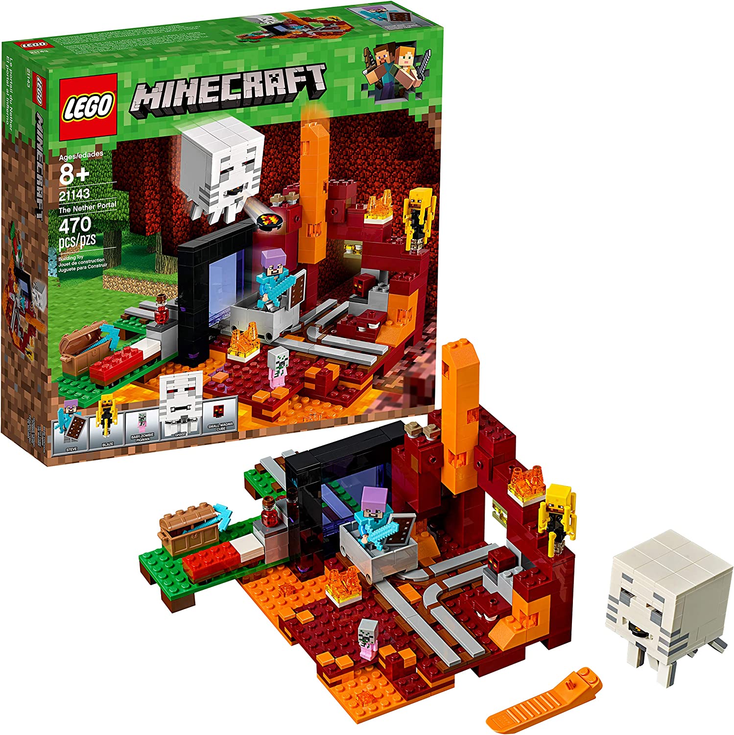 LEGO Minecraft The Nether Portal Building Set 21143 - Creative Construction Toy for Kids & Adults, Perfect for Minecraft Fans & Collectors - Build & Play with Iconic Nether Realm Scenes