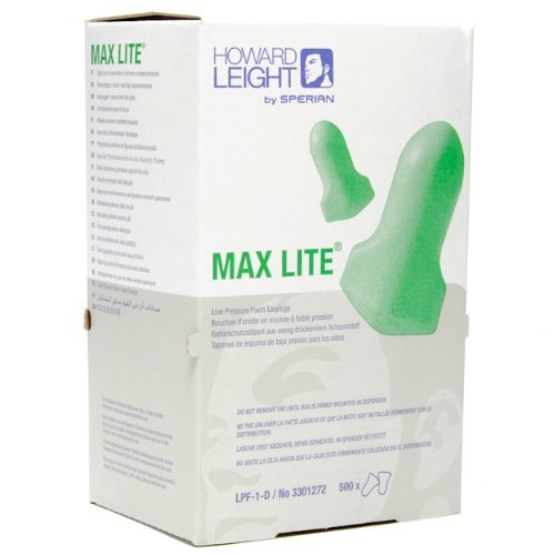 Max Lite Earplug Dispenser Refill 500 Count - No Cord, Noise Reduction for Sleeping, Studying & Travel - Bulk Pack for Offices, Factories & Construction Sites