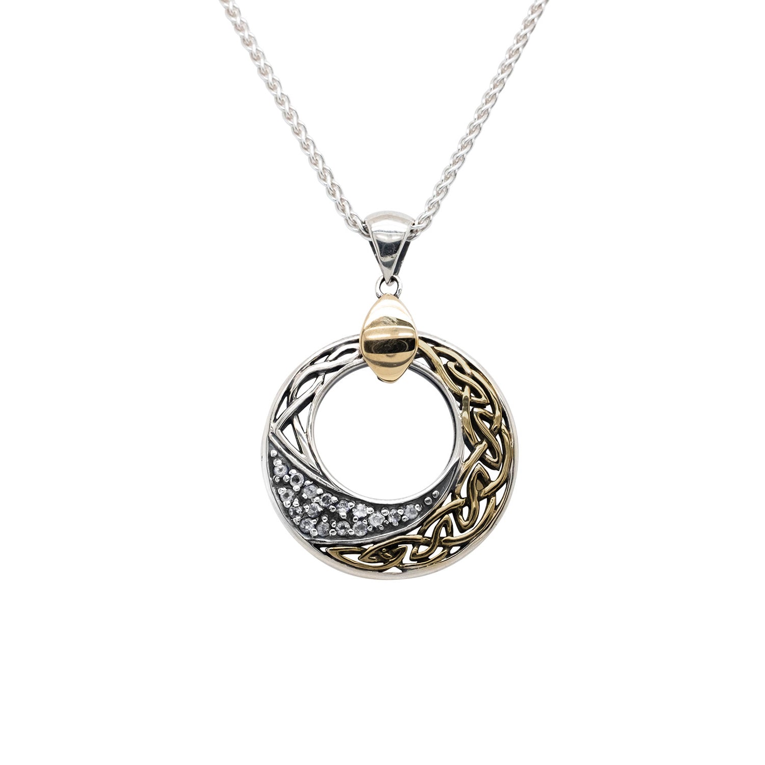10K Gold & Silver Comet Pendant Necklace with Genuine White Topaz Gemstone - Perfect for Everyday Wear, Gift Giving & Special Occasions