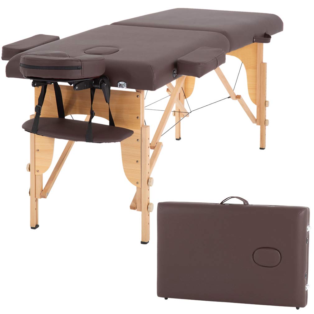 Portable Adjustable Height Massage Table with Storage - Professional Massage Bed for Men & Women - Perfect for Home, Spa, and Physical Therapy Use