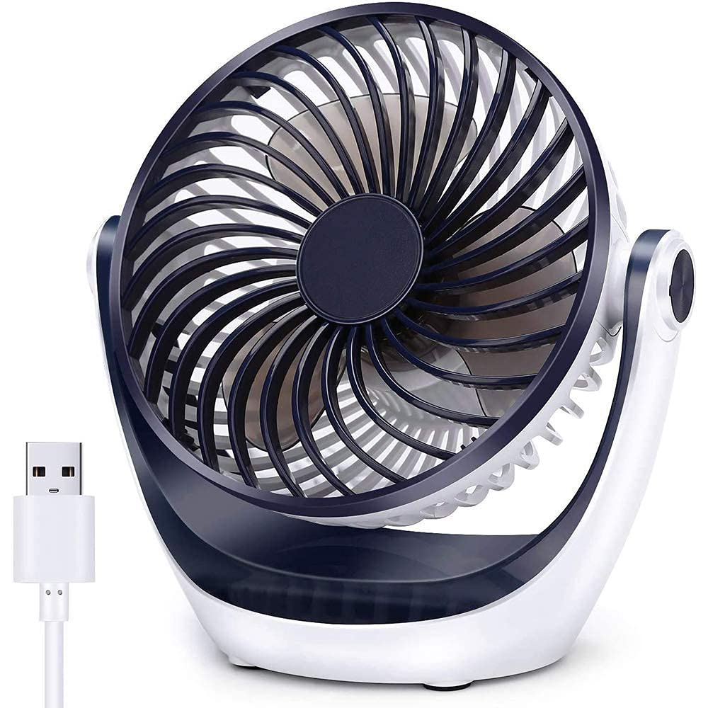 LILIANG Portable Mini Desk Fan - 360° Rotatable Head, Adjustable Speed, Strong Airflow & Ultra Quiet - Perfect for Home, Office, Bedroom & Desktop Use | Personal Cooling Fan for Work, Study & Sleep
