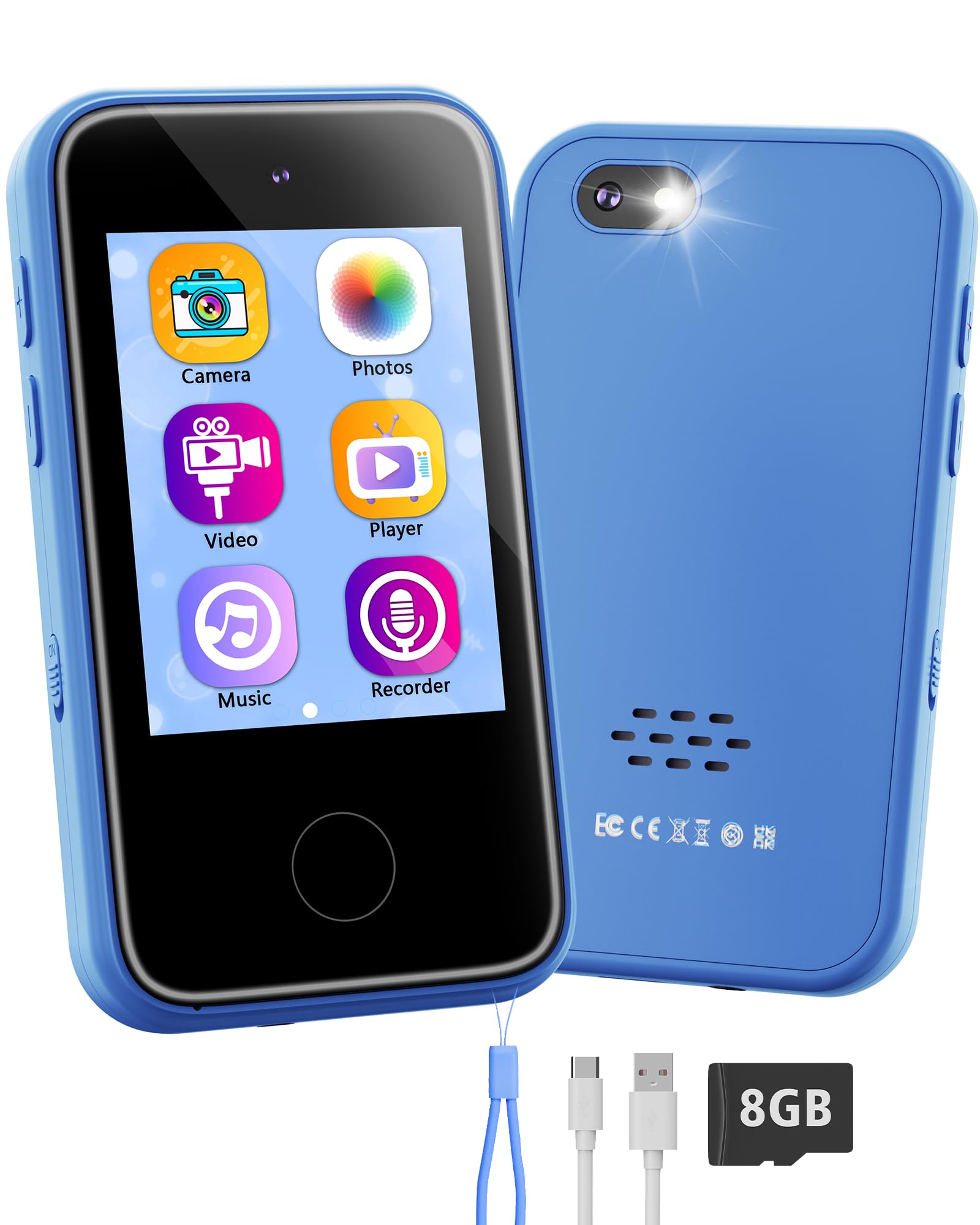 KOKODI Kids Pretend Play Phone Toy - Blue Interactive Learning Toy for Toddlers | Educational Role Play for Preschoolers - Perfect for Home, Classroom & Travel Playtime