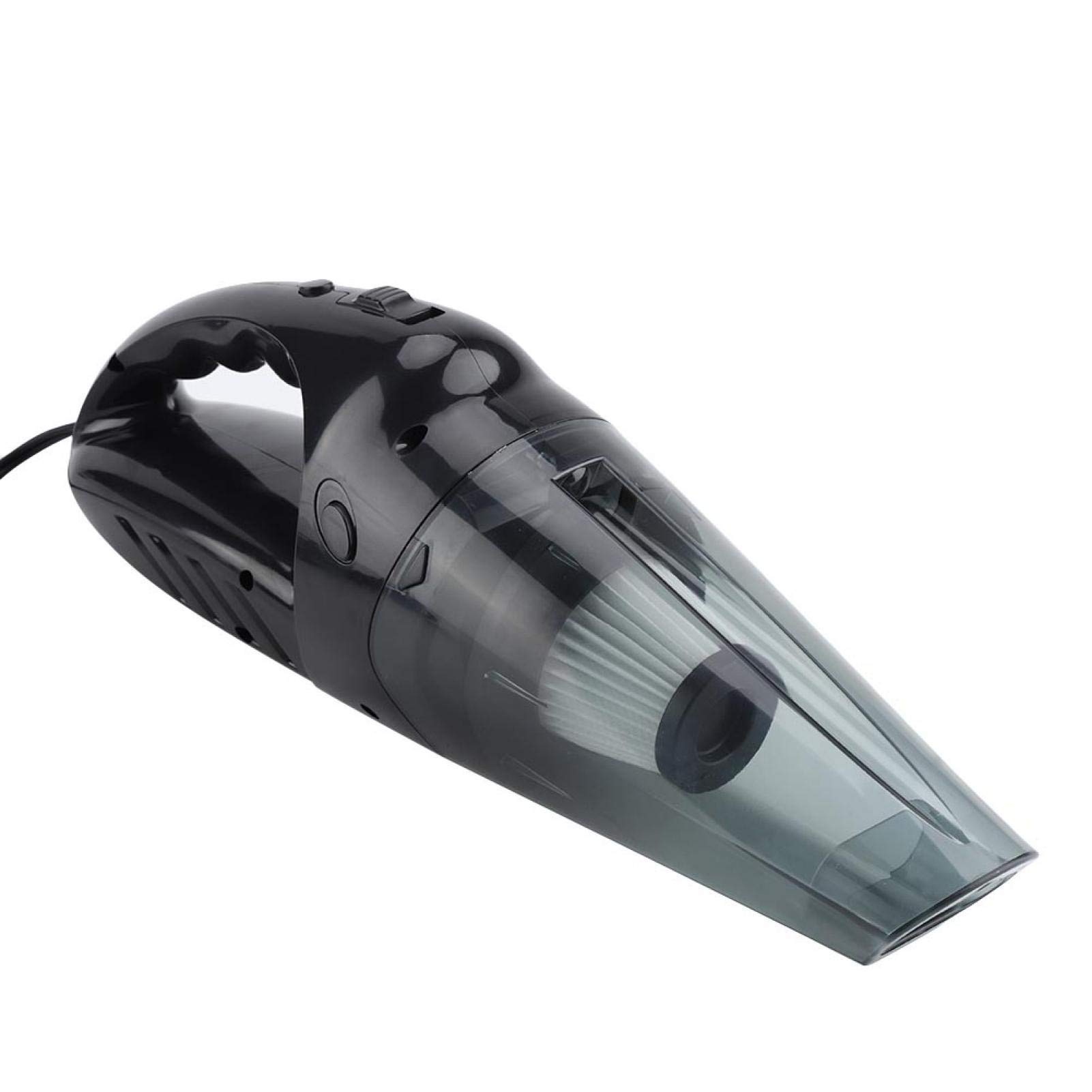 Demeras Ergonomic Mini 12V Car Vacuum Cleaner - Portable Handheld Vacuum for Car, Home & Office - Powerful Suction for Pet Hair, Crumbs & Dust (Black)