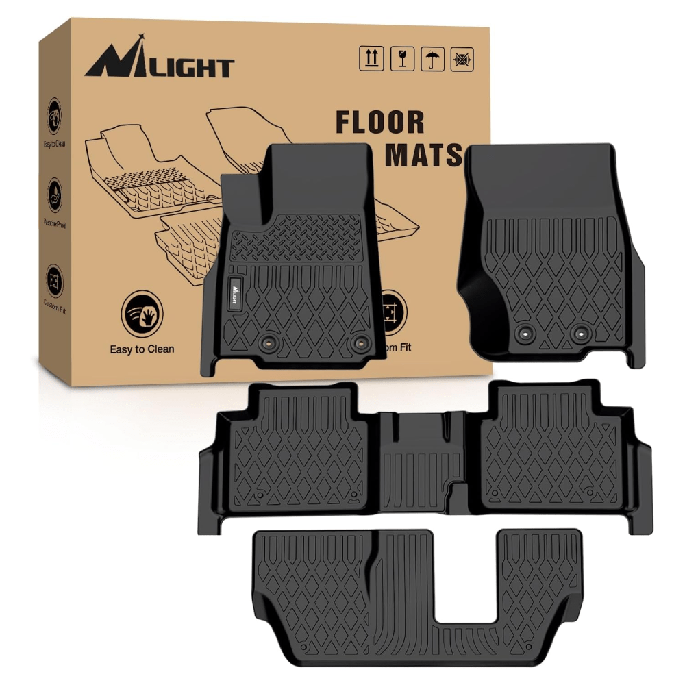 2021-2025 Jeep Grand Cherokee L 7-Seater Custom Fit TPE Floor Mats - All-Weather Protection for Family Road Trips & Off-Road Adventures