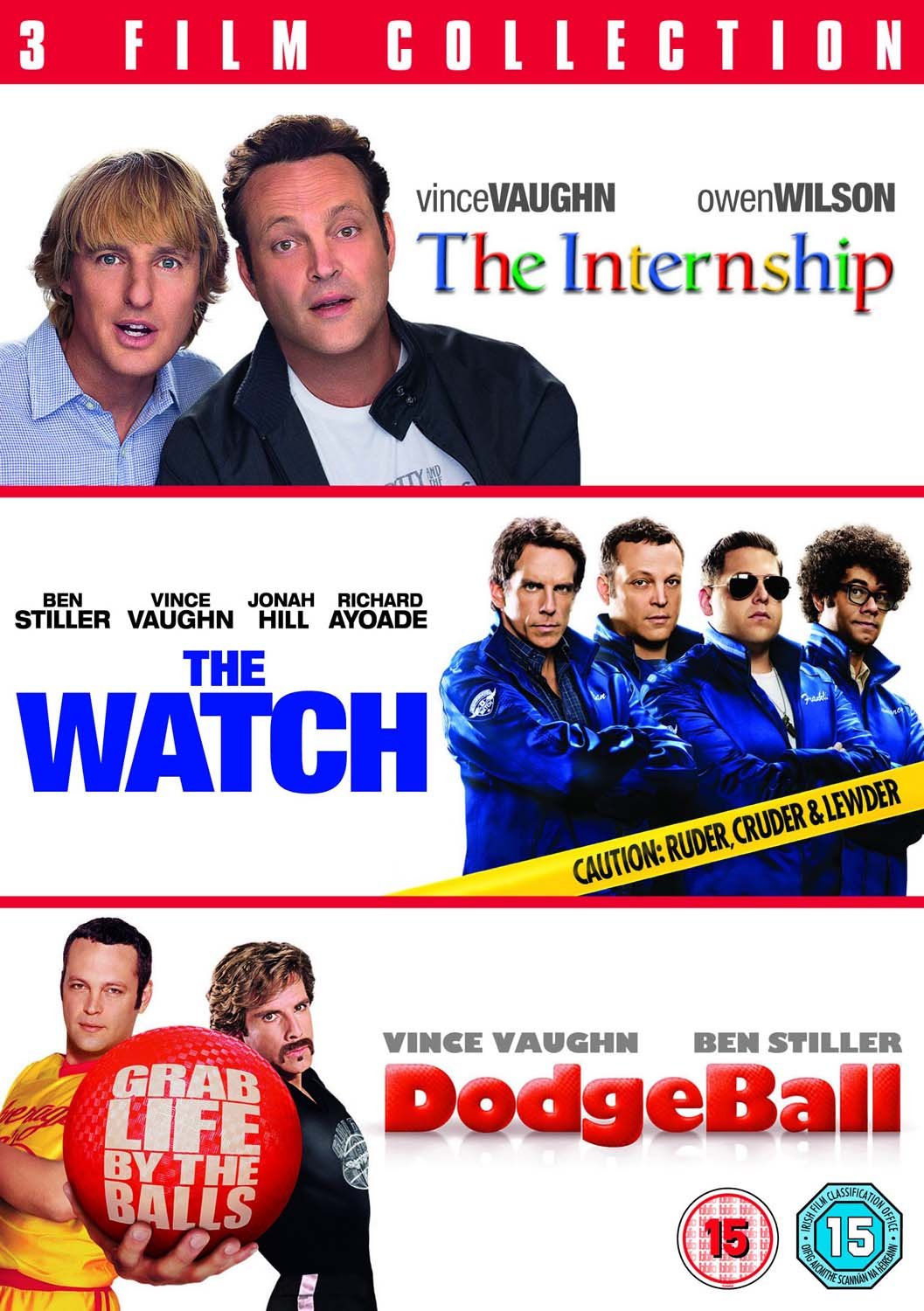 Funny Movies Collection DVD - The Internship, The Watch, Dodgeball - Perfect for Movie Nights, Gifts & Comedy Lovers