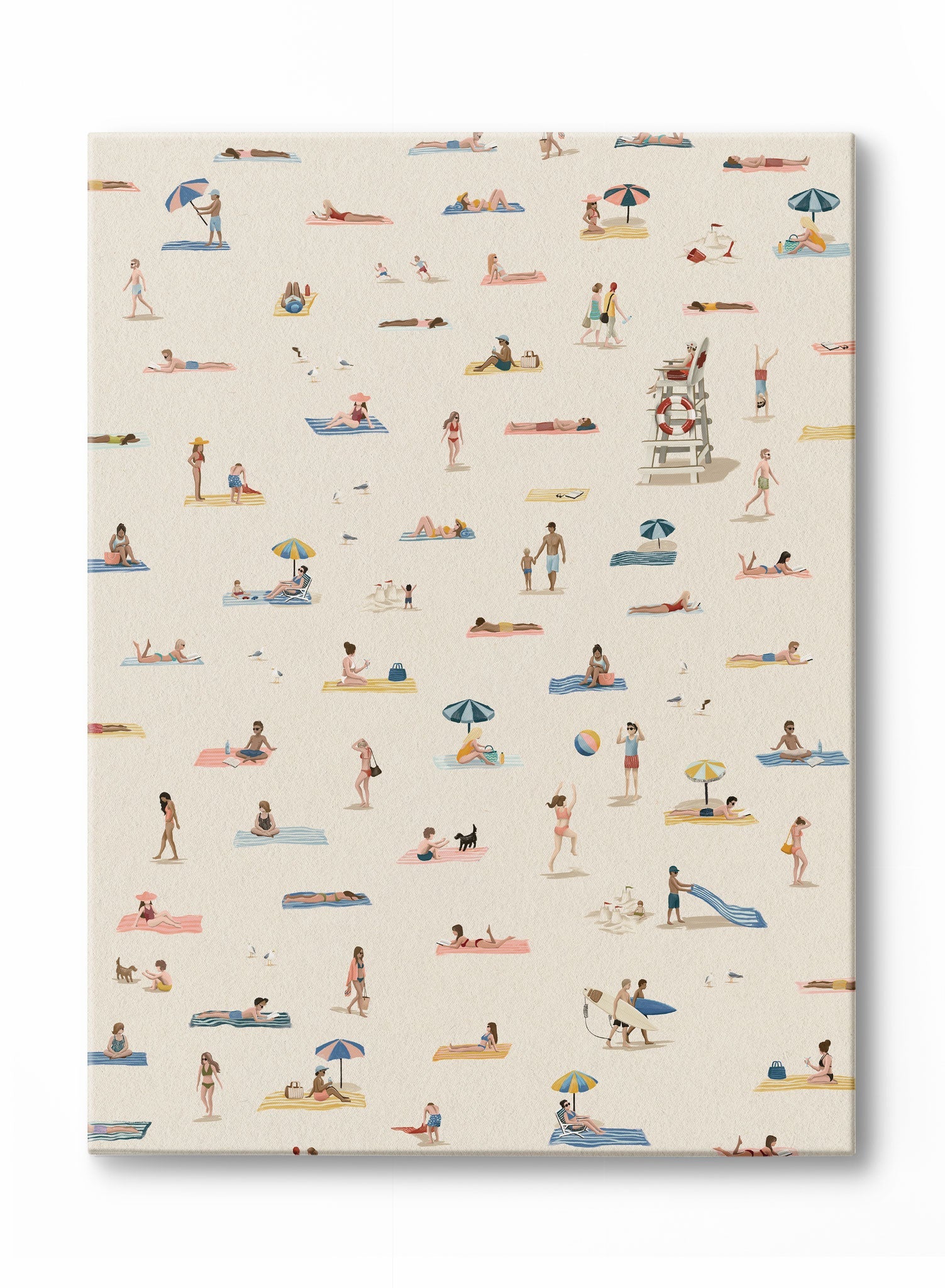 Beachside Crowd Canvas Wall Art - Coastal Decor for Living Room, Bedroom & Office - Perfect for Beach House, Vacation Home & Seaside Themed Spaces