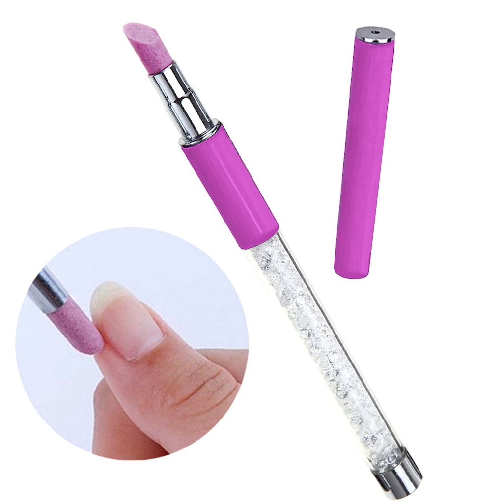 Professional Stone Cuticle Nail File & Pusher Set - Manicure Pedicure Tool for Strong Healthy Nails - Perfect for Home Salon & Travel Nail Care Kit