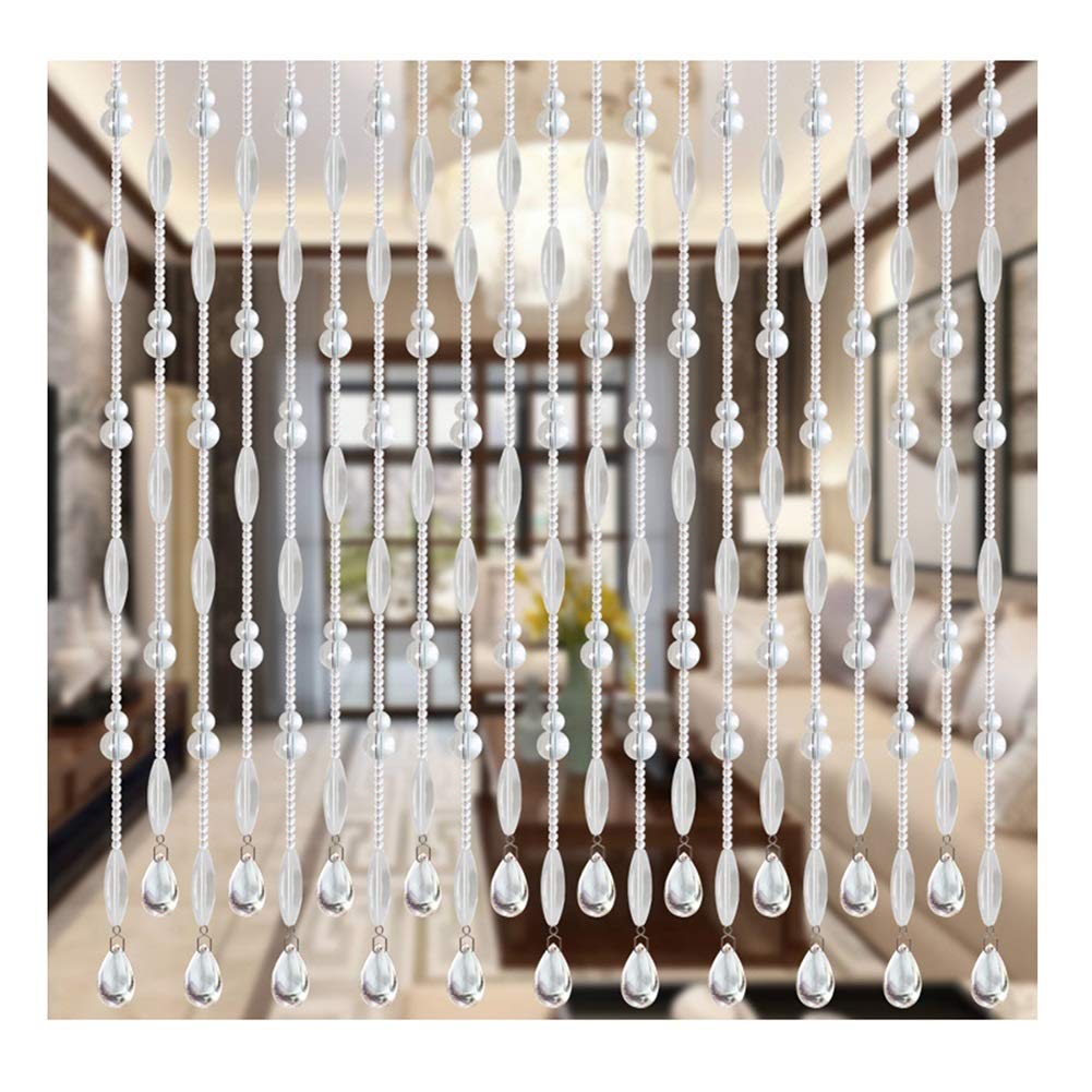 Crystal Beaded Curtain for Doorway & Window - 80cm x 188cm Clear Room Divider Panel | Elegant Home Décor for Living Room, Bedroom & Entryway