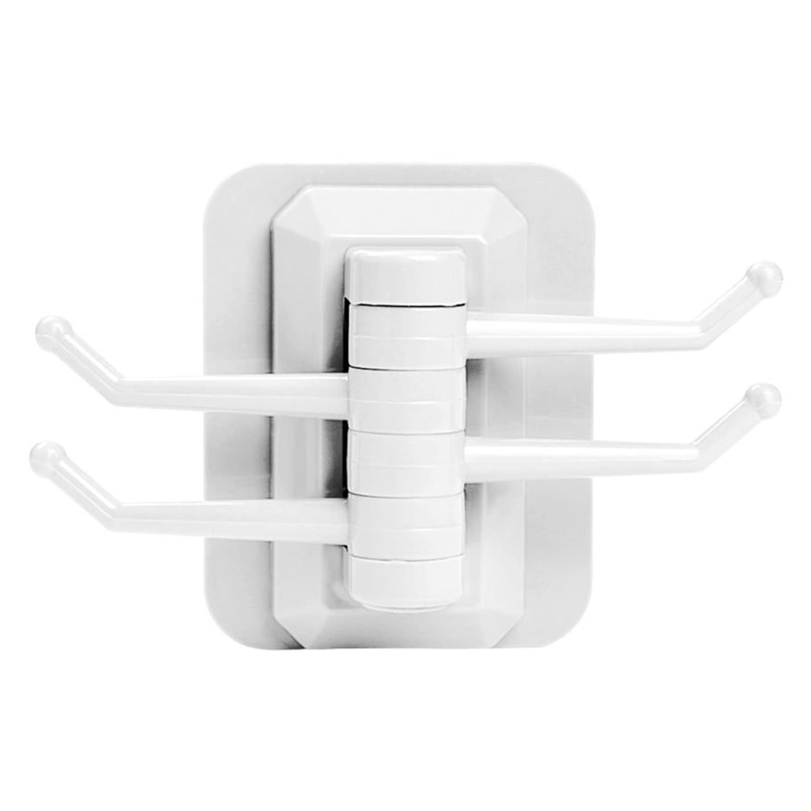 XADITON Rotary 4-Hook Wall Mounted Towel Rack - No Screw No Track Installation - Space Saving Bathroom & Kitchen Organizer - Perfect for Hanging Towels, Robes & Utensils (White)
