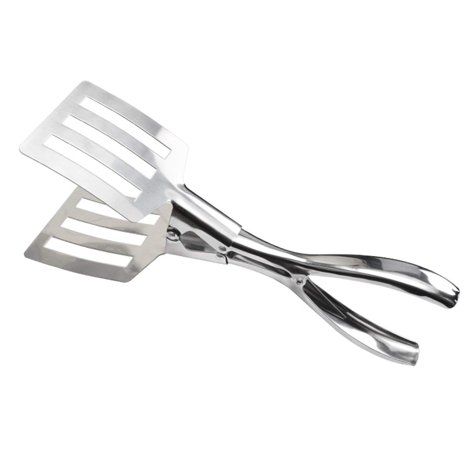 SOONHUA Stainless Steel Kitchen Tongs - 12 Inch BBQ Tongs for Grilling, Flipping Steak, Fish, Salad - Heavy Duty Serving Tongs for Cooking, Camping, Outdoor Picnics & Backyard Barbecues