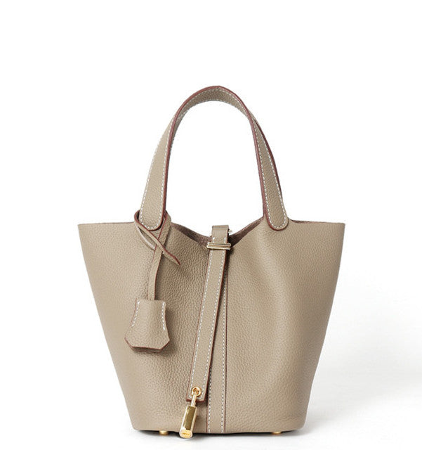 Stylish Genuine Leather Bucket Bag for Women - Trendy Crossbody Shoulder Handbag - Perfect for Work, Travel & Everyday Use