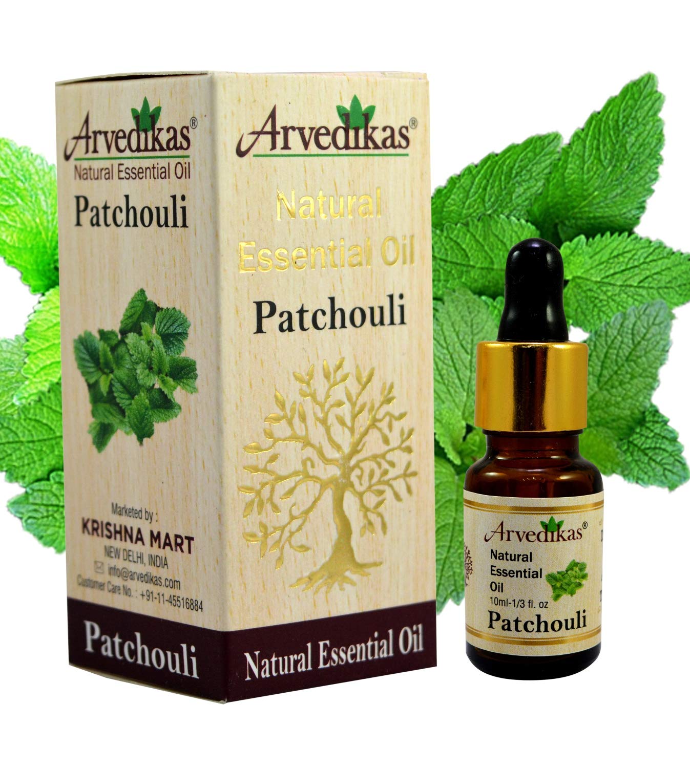 Arvedikas Patchouli Essential Oil 10ml - Promotes Healthy Hair, Glowing Skin & Hair Fall Control | Perfect for Aromatherapy, Massage & DIY Skincare