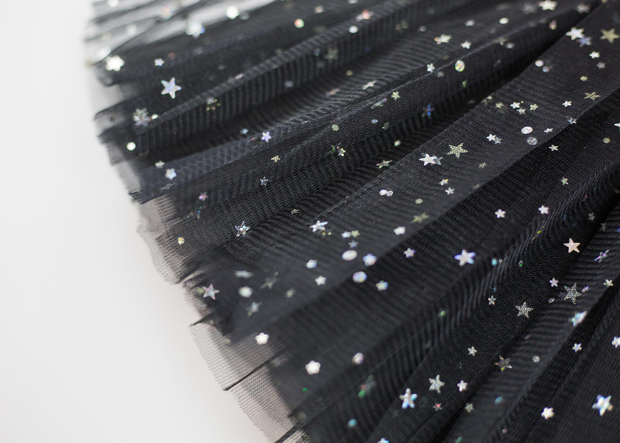 Black Sparkle Star Tutu Skirt for Girls - Elegant Dance Costume for Ballet, Recital & Party - Perfect for Performances, Photo Shoots & Dress Up