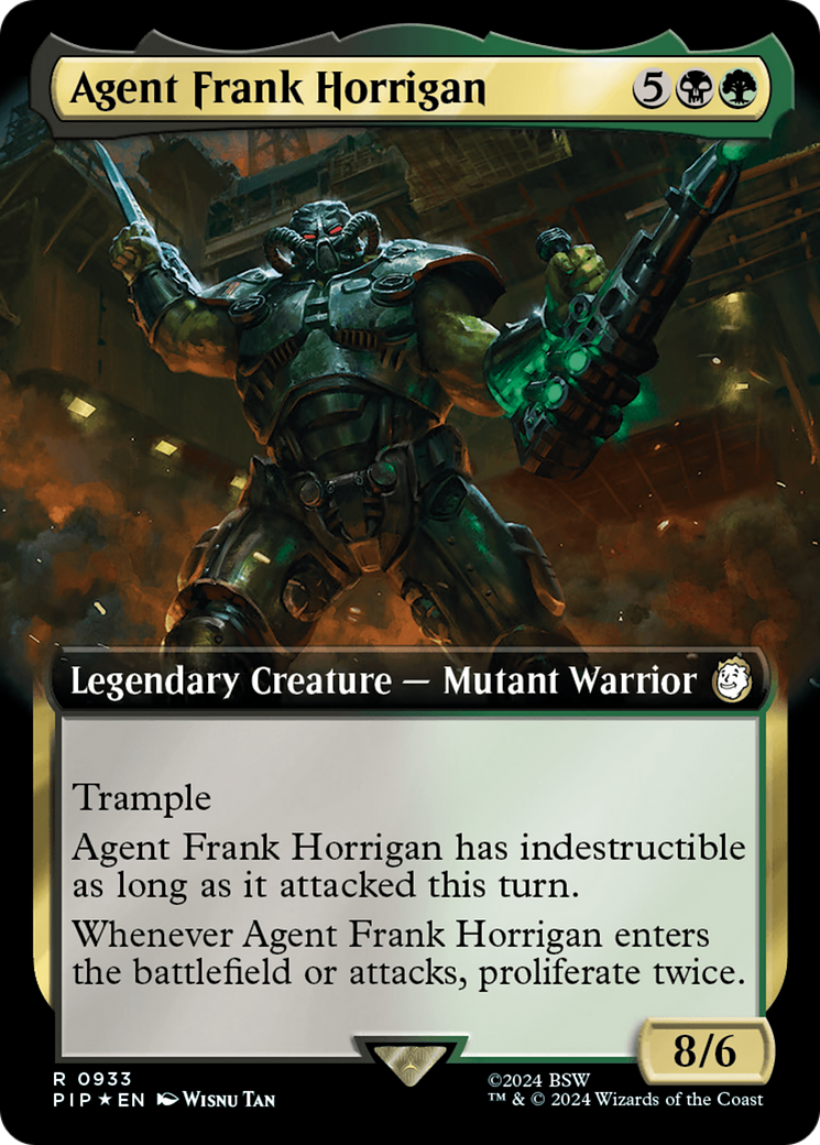 Agent Frank Horrigan (Extended Art Surge Foil) - Fallout Trading Card | Collectible Card Game for MTG Players & Fallout Fans | Perfect for Gaming Tournaments & Display Collections