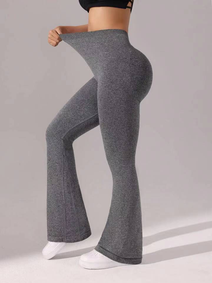 ZASUWA Women's High Waisted Deep V Back Flare Scrunch Butt Lifting Leggings - Sexy Workout Yoga Pants for Gym, Running & Daily Wear