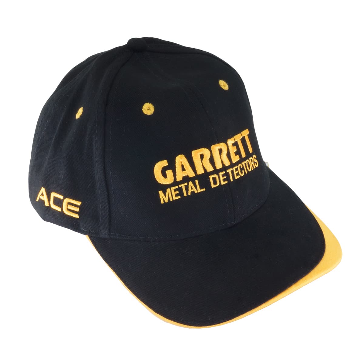 Garrett ACE Black Baseball Cap - Adjustable One Size Fits All with Velcro Strap - Perfect for Metal Detecting, Outdoor Adventures & Everyday Wear