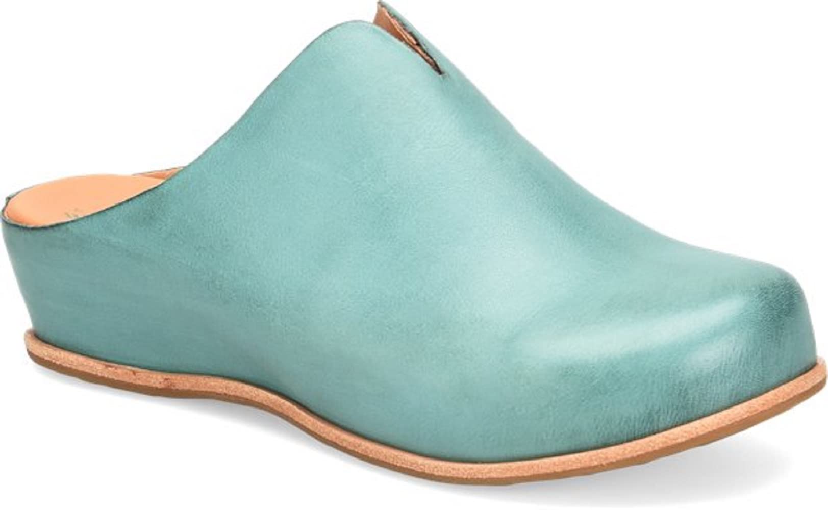 KORK-EASE Women's Slip-On Leather Clogs - Comfortable Cushioned Footbed Flats for Casual Wear, Work & Home Use