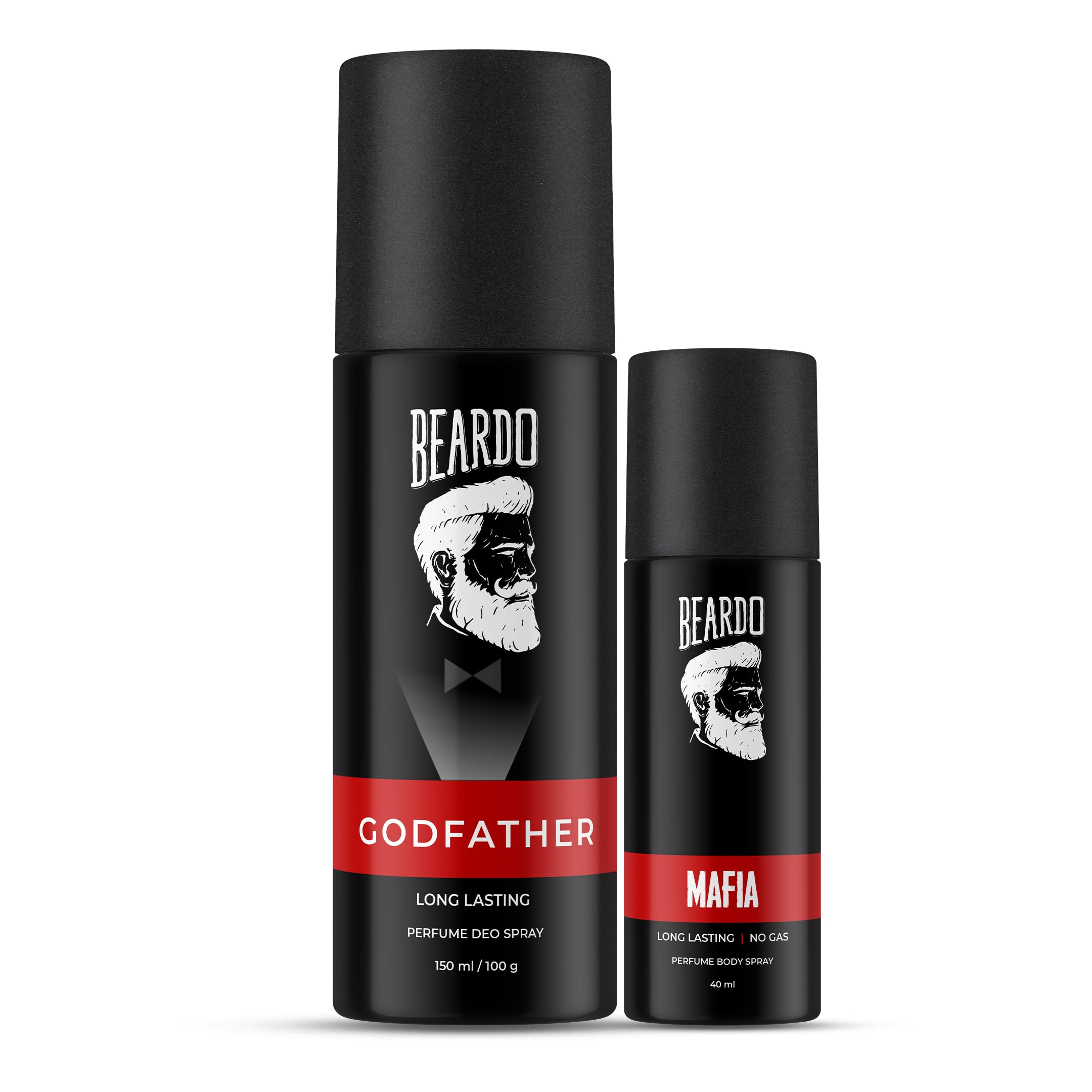 Beardo Godfather 150ml & Mafia 40ml Perfume Deodorant Spray Set for Men - Citrus Aromatic Spicy Scent | Long Lasting Body Spray | Gift for Brother, Friends | Perfect for Daily Use, Office & Special Occasions
