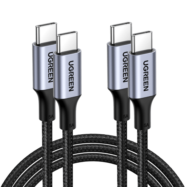 UGREEN USB C to USB C Cable 100W Fast Charging 2 Pack - High Speed Charger for MacBook Pro, iPad, iPhone 15, Samsung Galaxy, Nintendo Switch & More