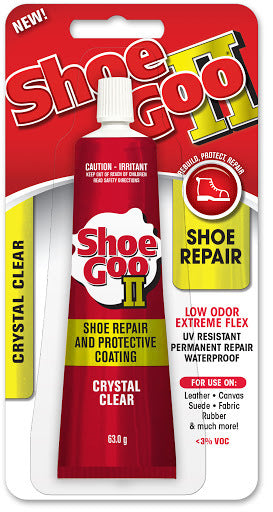 Shoe Goo II Crystal Clear Adhesive - Strong Shoe Repair Glue for Sneakers, Boots & Sandals - Waterproof & Flexible - Perfect for Fixing Soles, Heels & Toe Caps