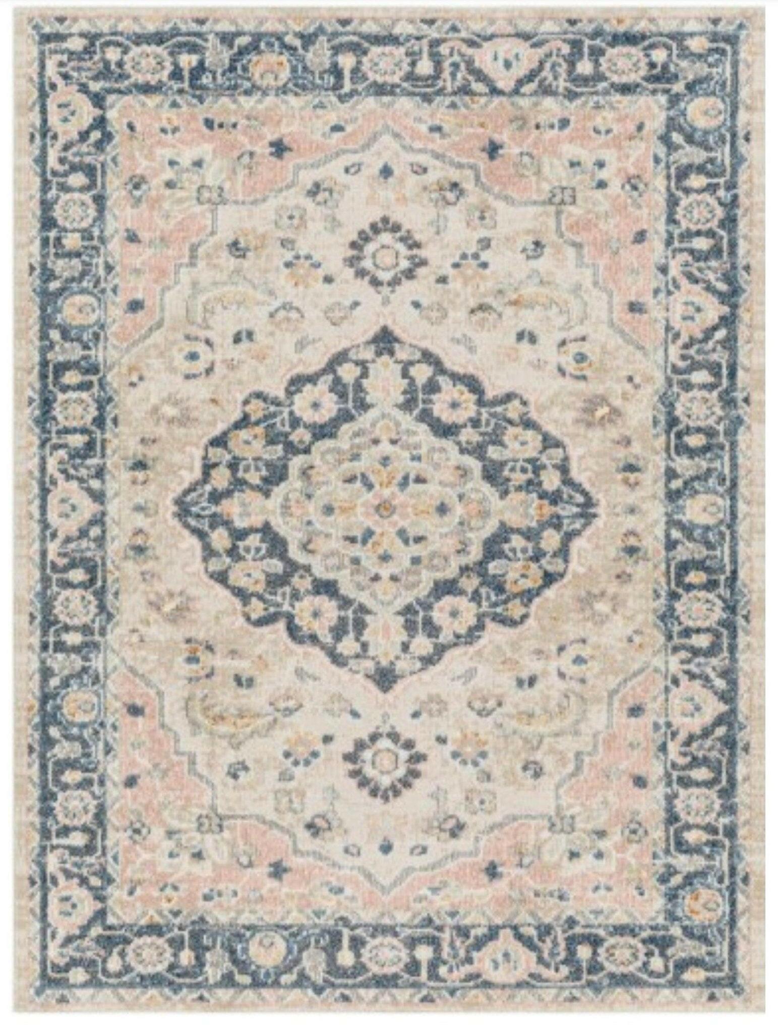 Premium Santana Rug 2300 - Soft Bohemian Area Rug for Living Room, Bedroom & Home Decor - Non-Slip, Washable & Durable Boho Chic Carpet (5'x8')