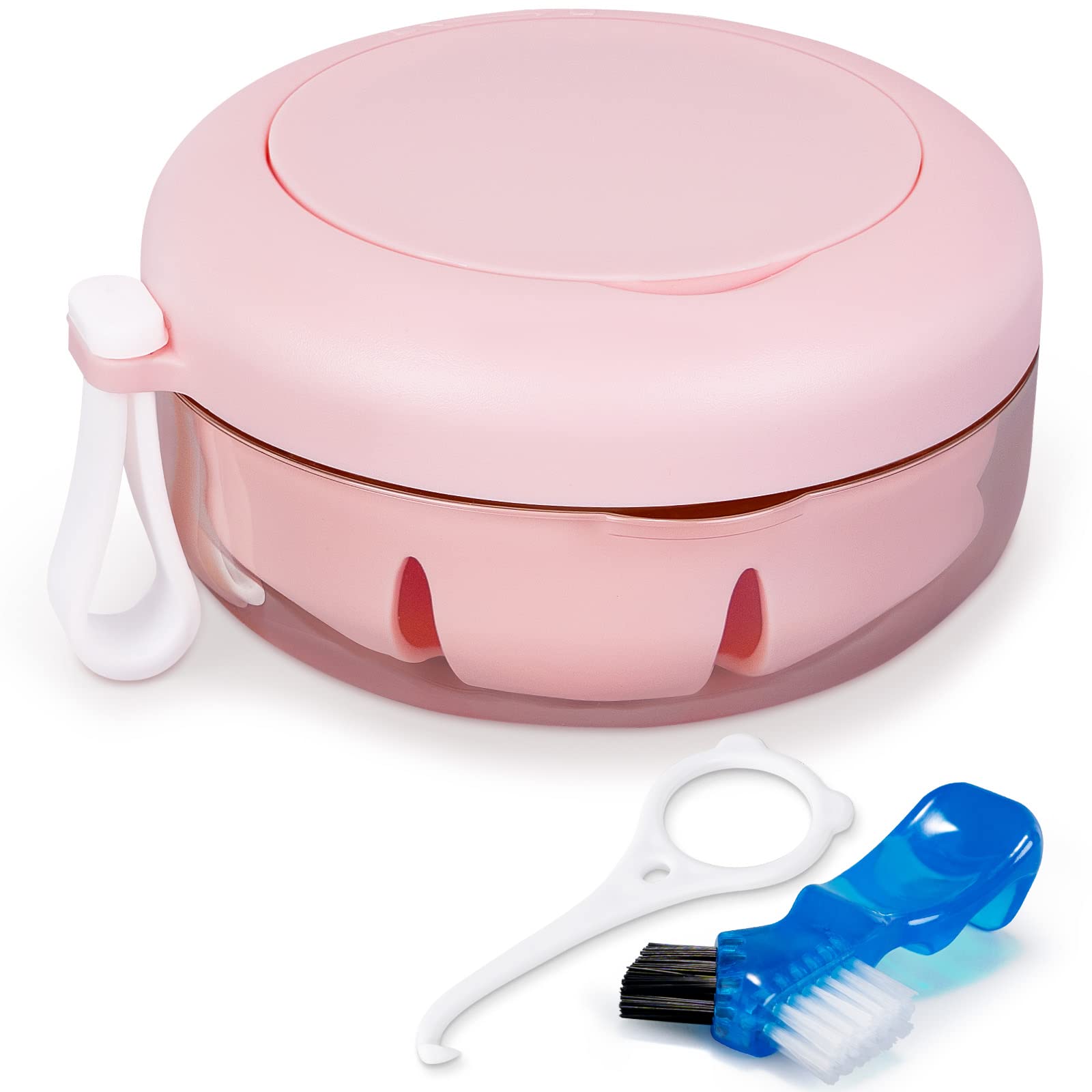 Leak Proof Denture Cup Kit - Travel Retainer Case for Dentures & Aligners - Home & Travel Use