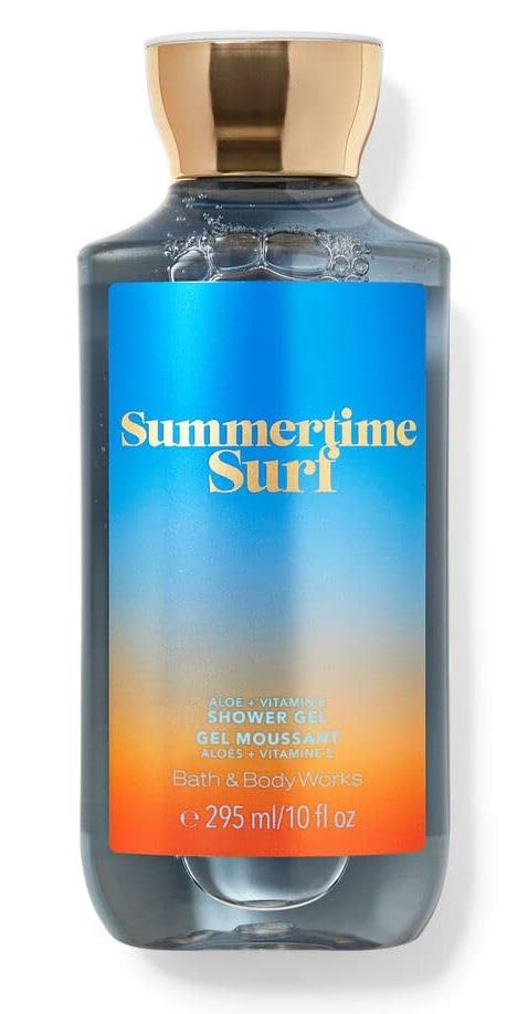 Bath & Body Summertime Surf Shower Gel - 10 Oz | Refreshing Coconut & Sea Salt Scent | Moisturizing Body Wash for Men & Women | Perfect for Beach Days & Summer Showers