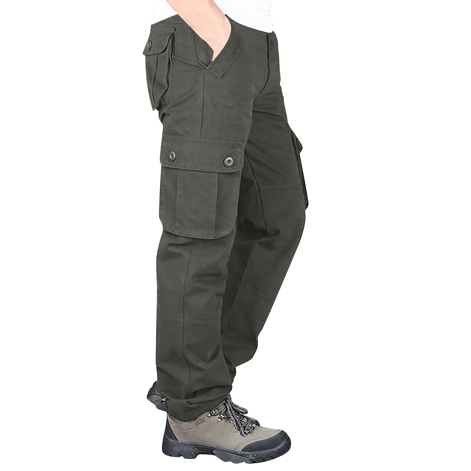 YKARITIANNA Men's Lightweight Loose Fit Cargo Pants with Multiple Pockets - Outdoor Hiking, Work, Travel & Casual Wear