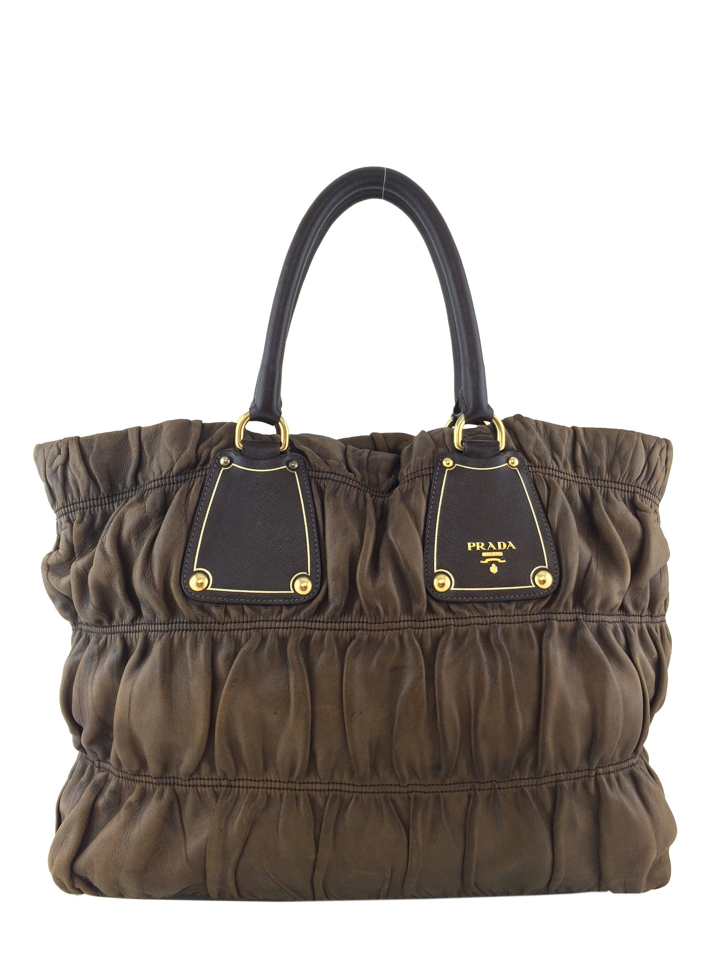 Prada Nappa Gaufre Antik Leather Tote Bag for Women - Luxury Designer Handbag for Work, Travel & Everyday Use