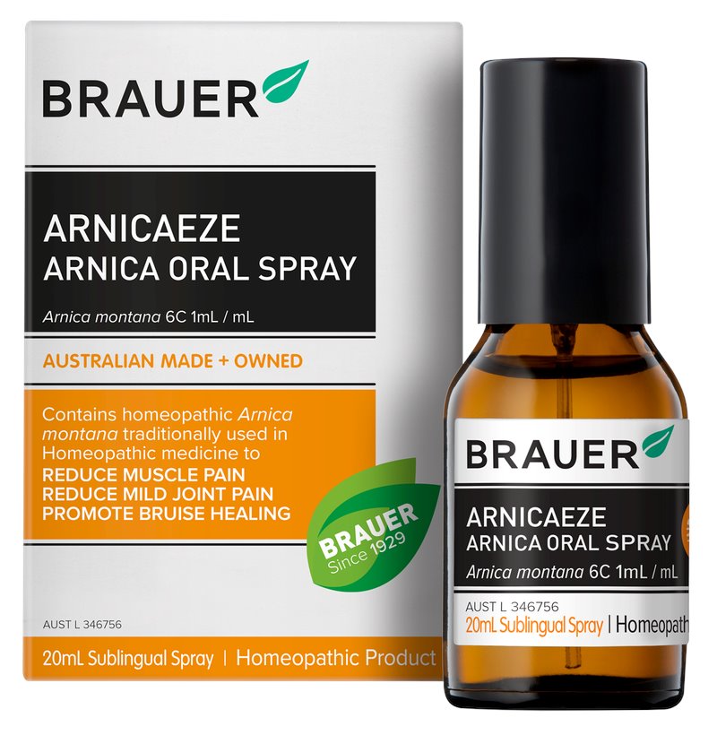Brauer Arnicaeze Arnica Oral Spray - Natural Pain Relief for Muscle & Joint Discomfort | Fast-Acting Homeopathic Remedy for Post-Workout Recovery & Daily Aches