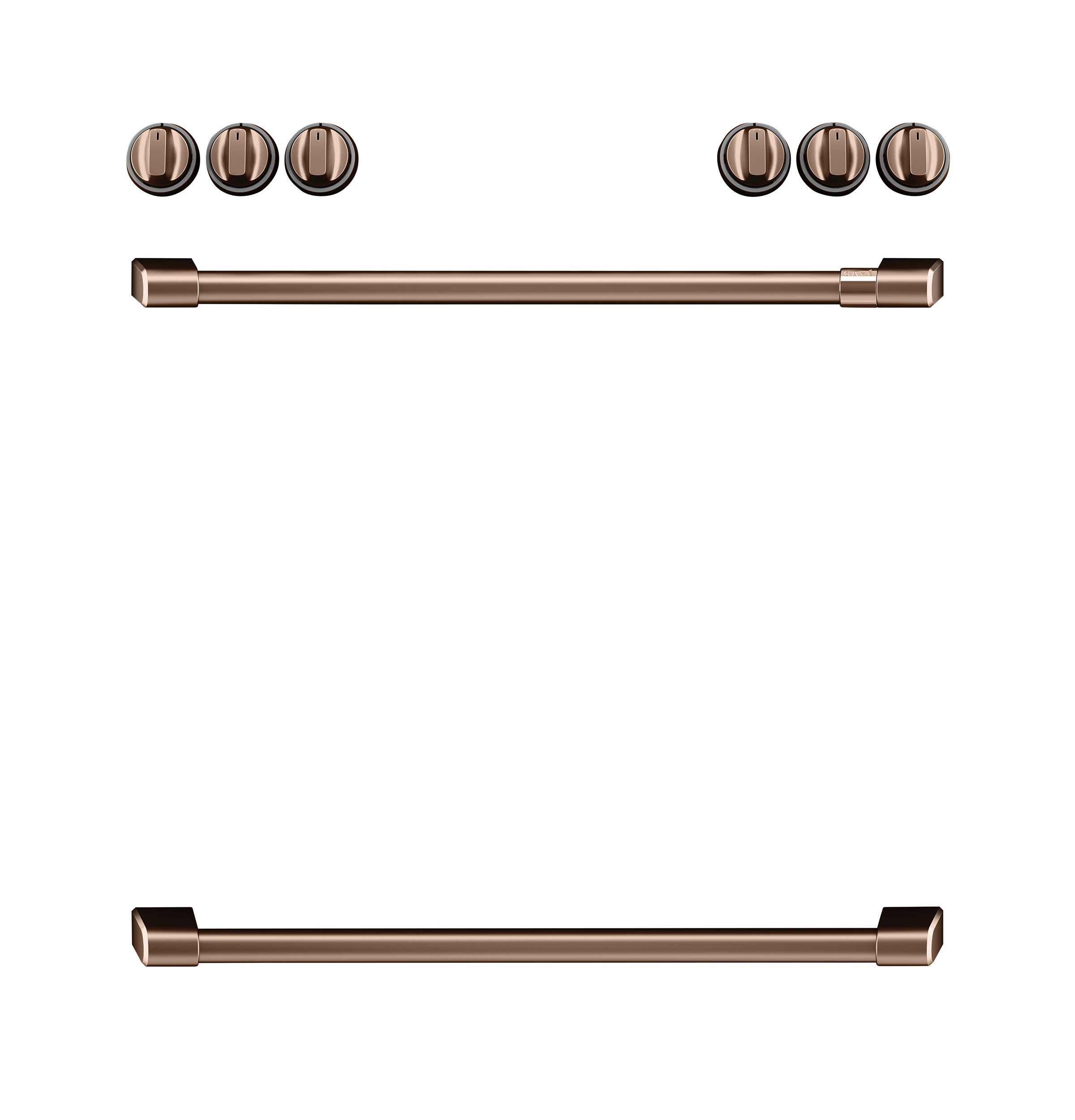 Brushed Copper Front Control Electric Knobs and Handles Set for Kitchen Appliances - Premium CXFCEHKPMCU - Perfect for Ovens, Stoves & Dishwashers