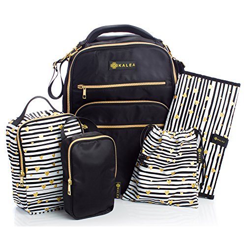 Kyreen Diaper Backpack Set with Changing Pad & Organizer Pouches - Waterproof Baby Bag for Travel, Stroller & Daily Use - Includes Luggage Sleeve & Security Pouch for Parents On-The-Go