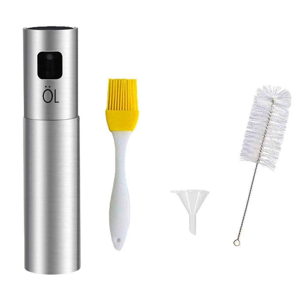 Stainless Steel Olive Oil Sprayer - Refillable Oil & Vinegar Mister for Cooking, Salad, Grilling, Roasting, Air Fryer & BBQ | Perfect for Healthy Cooking, Kitchen Use & Meal Prep